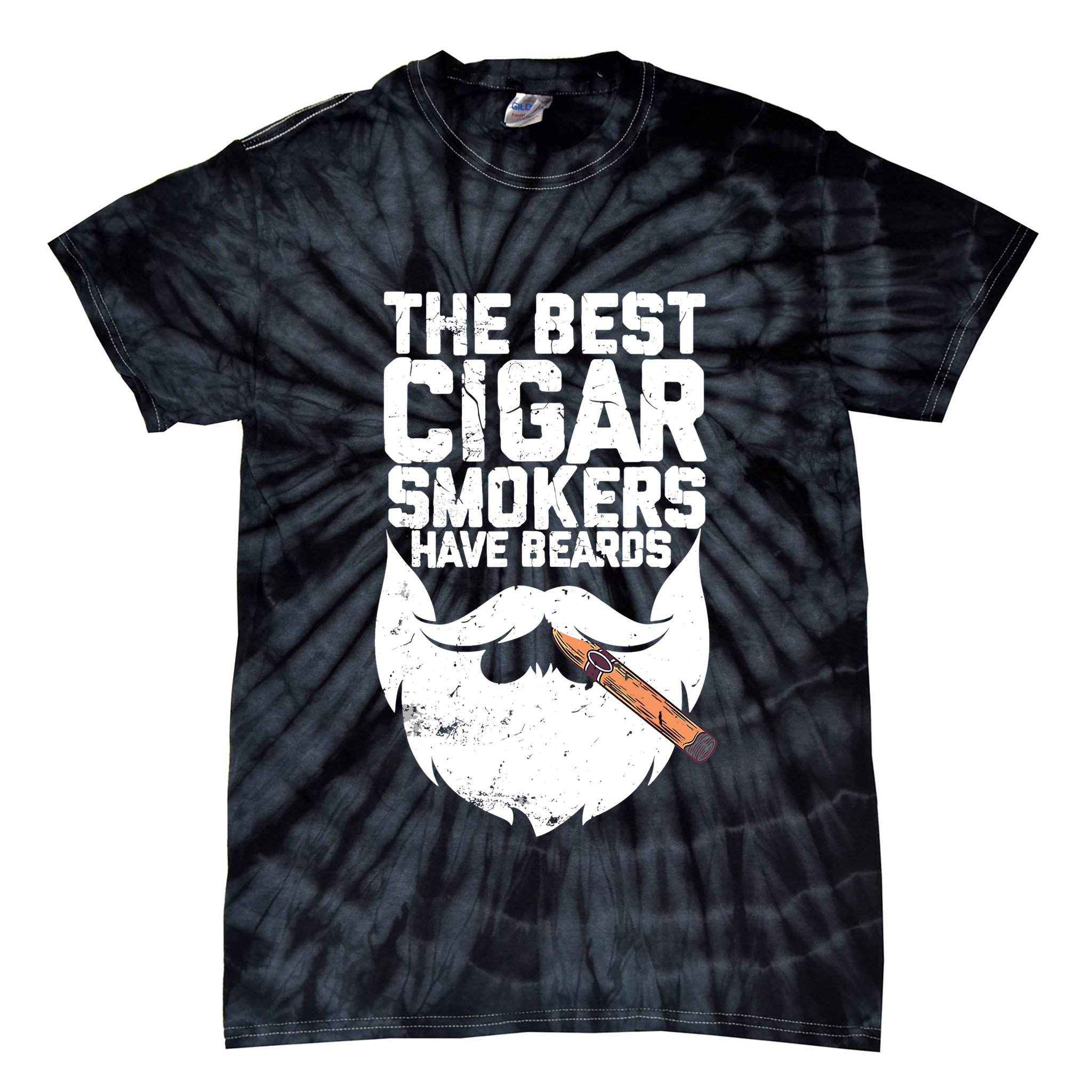 The Best Cigar Smokers Have Beards Cigar Bearded Dad Tie-Dye T-Shirt