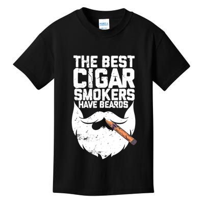 The Best Cigar Smokers Have Beards Cigar Bearded Dad Kids T-Shirt