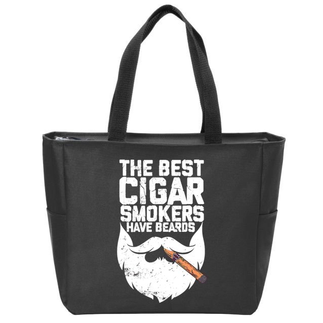 The Best Cigar Smokers Have Beards Cigar Bearded Dad Zip Tote Bag