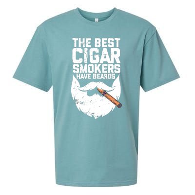 The Best Cigar Smokers Have Beards Cigar Bearded Dad Sueded Cloud Jersey T-Shirt