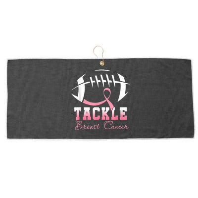 Tackle Breast Cancer Awareness Football Pink Ribbon Boys Large Microfiber Waffle Golf Towel