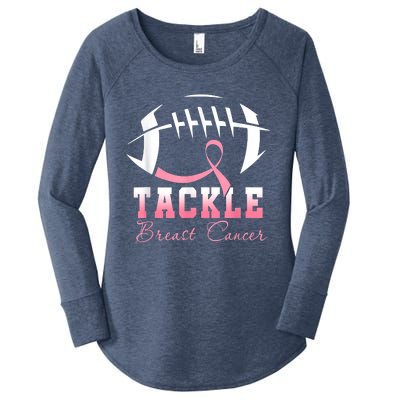 Tackle Breast Cancer Awareness Football Pink Ribbon Boys Women's Perfect Tri Tunic Long Sleeve Shirt