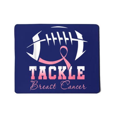 Tackle Breast Cancer Awareness Football Pink Ribbon Boys Mousepad