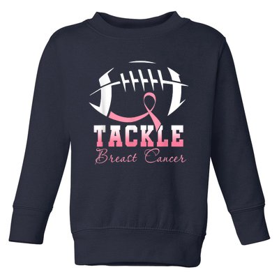 Tackle Breast Cancer Awareness Football Pink Ribbon Boys Toddler Sweatshirt