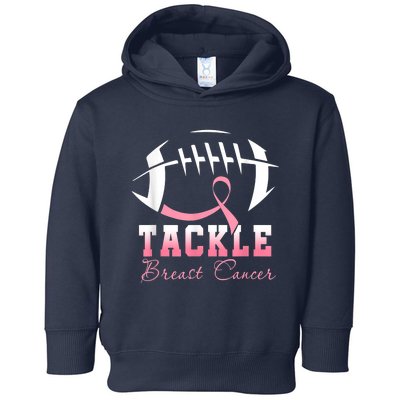 Tackle Breast Cancer Awareness Football Pink Ribbon Boys Toddler Hoodie