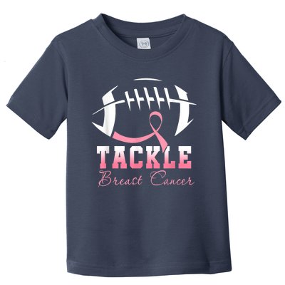 Tackle Breast Cancer Awareness Football Pink Ribbon Boys Toddler T-Shirt