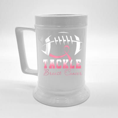 Tackle Breast Cancer Awareness Football Pink Ribbon Boys Beer Stein