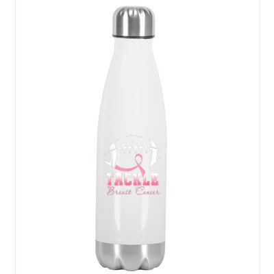 Tackle Breast Cancer Awareness Football Pink Ribbon Boys Stainless Steel Insulated Water Bottle