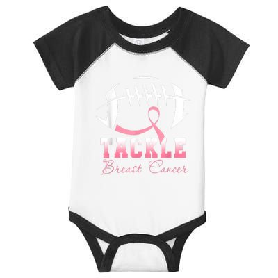 Tackle Breast Cancer Awareness Football Pink Ribbon Boys Infant Baby Jersey Bodysuit