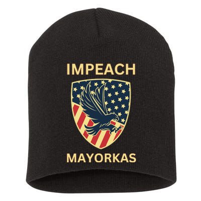 Texas Border Crisis Impeach Mayorkas Short Acrylic Beanie