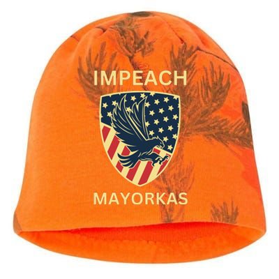 Texas Border Crisis Impeach Mayorkas Kati - Camo Knit Beanie