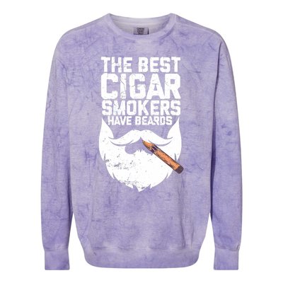 The Best Cigar Smokers Have Beards Cigar Bearded Dad Colorblast Crewneck Sweatshirt