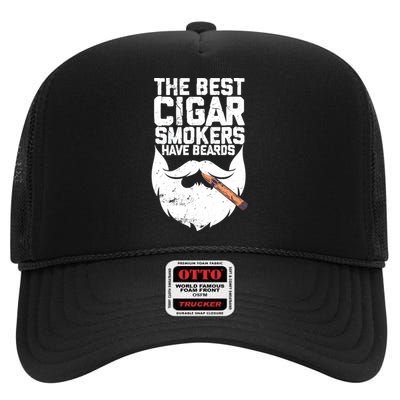 The Best Cigar Smokers Have Beards Cigar Bearded Dad High Crown Mesh Back Trucker Hat