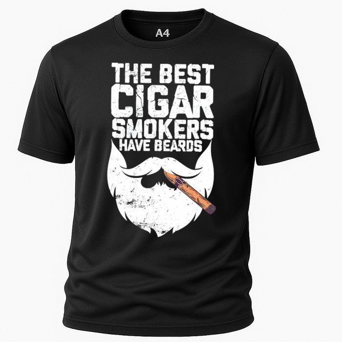The Best Cigar Smokers Have Beards Cigar Bearded Dad Cooling Performance Crew T-Shirt