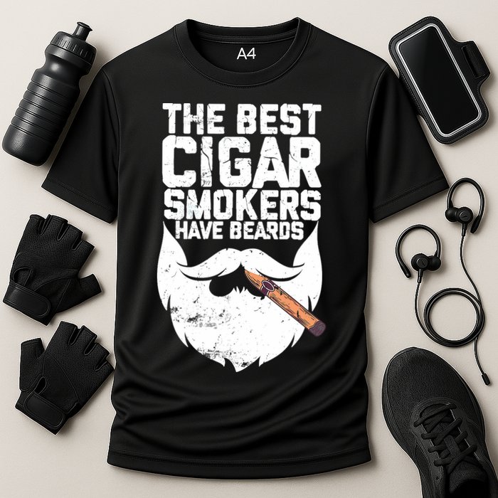 The Best Cigar Smokers Have Beards Cigar Bearded Dad Cooling Performance Crew T-Shirt