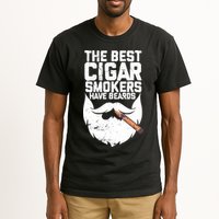 The Best Cigar Smokers Have Beards Cigar Bearded Dad Tall T-Shirt