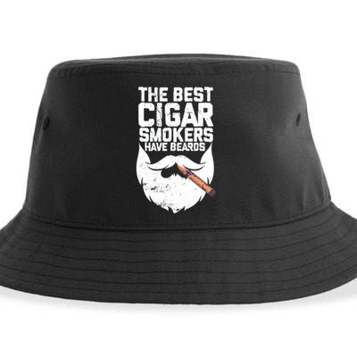 The Best Cigar Smokers Have Beards Cigar Bearded Dad Sustainable Bucket Hat