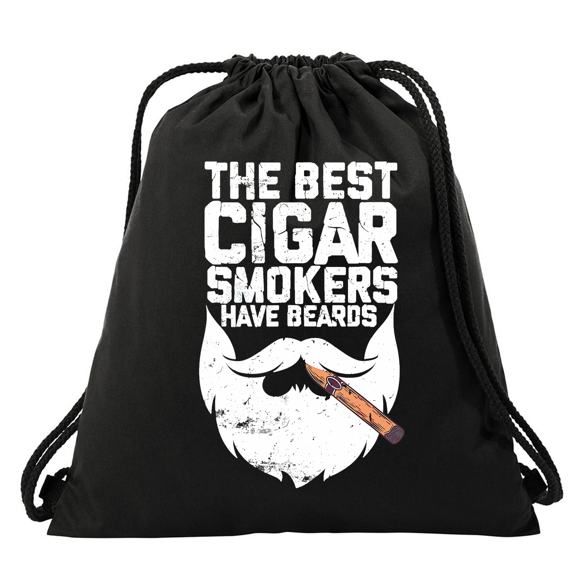 The Best Cigar Smokers Have Beards Cigar Bearded Dad Drawstring Bag