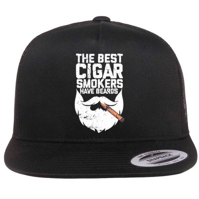 The Best Cigar Smokers Have Beards Cigar Bearded Dad Flat Bill Trucker Hat