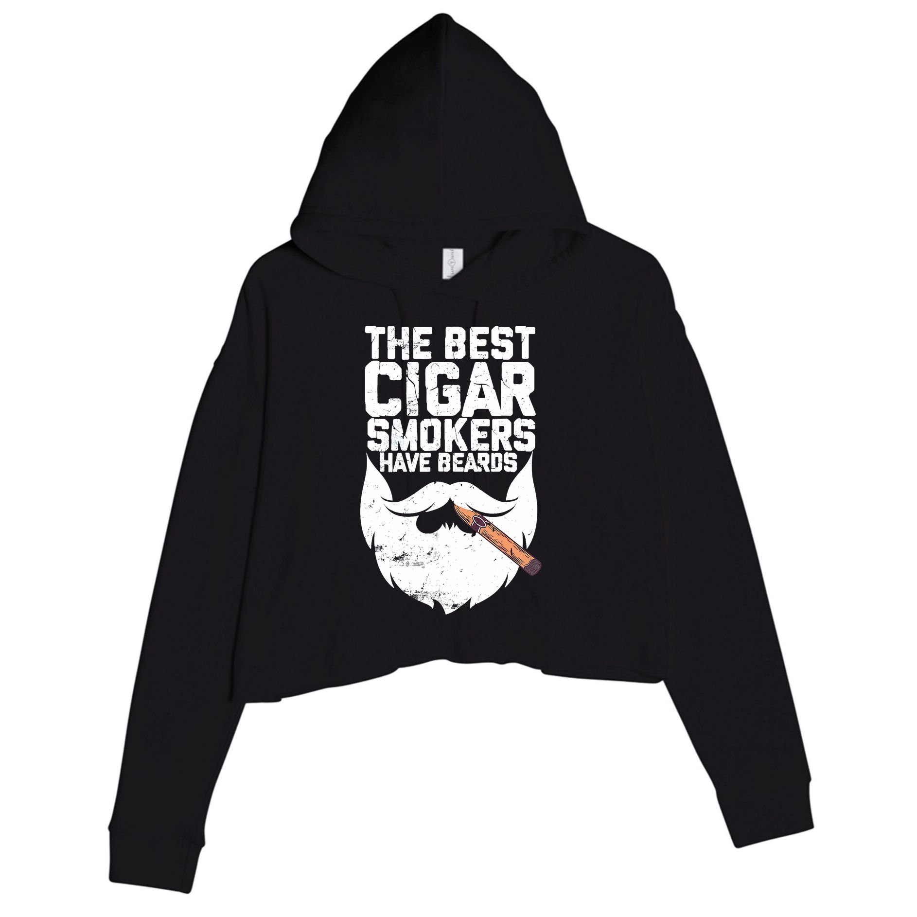 The Best Cigar Smokers Have Beards Cigar Bearded Dad Crop Fleece Hoodie