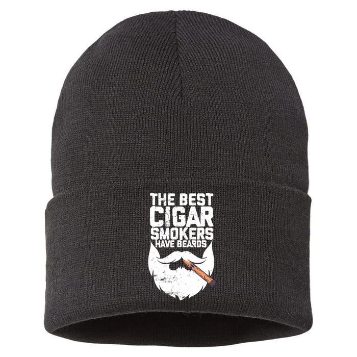 The Best Cigar Smokers Have Beards Cigar Bearded Dad Sustainable Knit Beanie