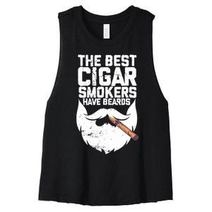 The Best Cigar Smokers Have Beards Cigar Bearded Dad Women's Racerback Cropped Tank