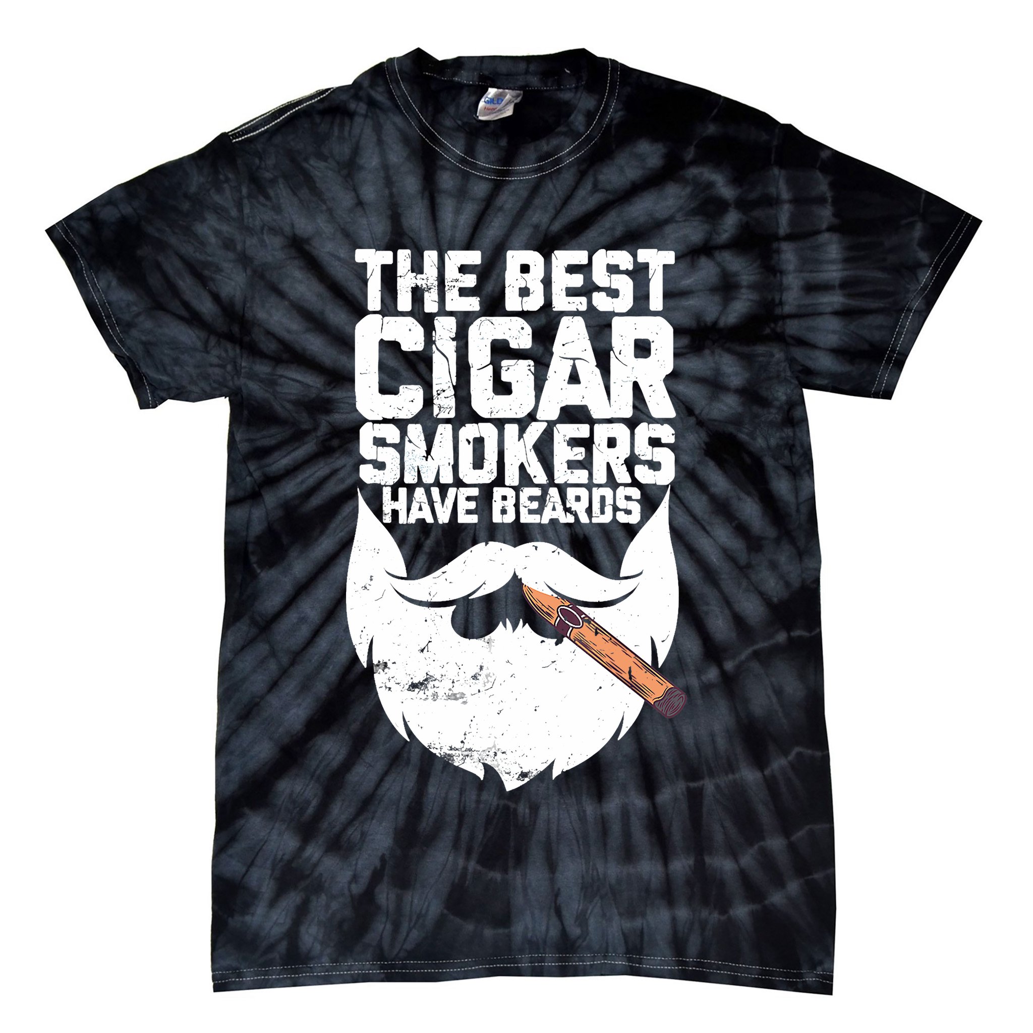 The Best Cigar Smokers Have Beards Cigar Bearded Dad Tie-Dye T-Shirt