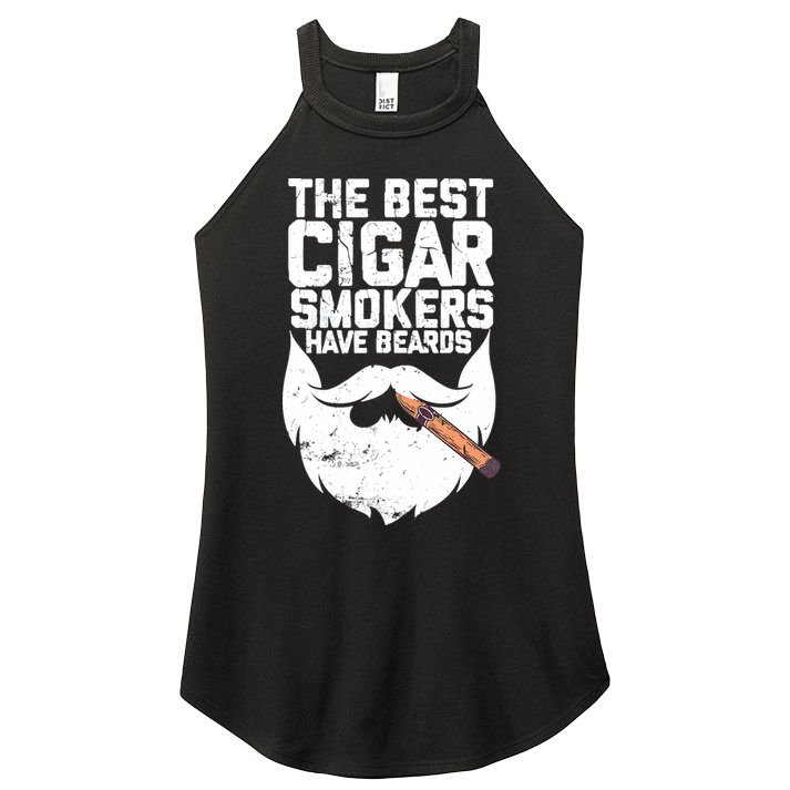 The Best Cigar Smokers Have Beards Cigar Bearded Dad Women's Perfect Tri Rocker Tank