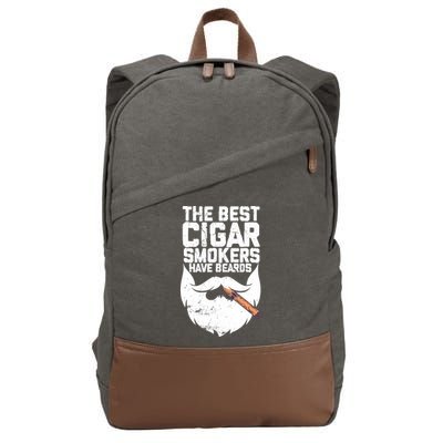 The Best Cigar Smokers Have Beards Cigar Bearded Dad Cotton Canvas Backpack