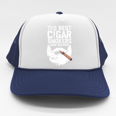 The Best Cigar Smokers Have Beards Cigar Bearded Dad Trucker Hat