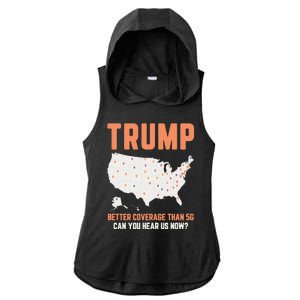 Trump Better Coverage Than 5g Can You Hear Us Now Ladies PosiCharge Tri-Blend Wicking Draft Hoodie Tank