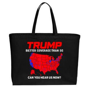 Trump Better Coverage Than 5g Can You Hear Us Now Trending Trump Design Cotton Canvas Jumbo Tote