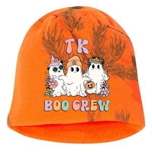 TK Boo Crew Retro Groovy Halloween Floral Ghost TK Teacher Kati - Camo Knit Beanie