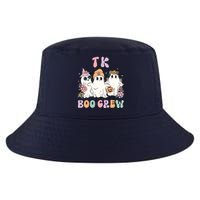 TK Boo Crew Retro Groovy Halloween Floral Ghost TK Teacher Cool Comfort Performance Bucket Hat