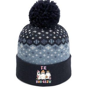 TK Boo Crew Retro Groovy Halloween Floral Ghost TK Teacher The Baniff Cuffed Pom Beanie