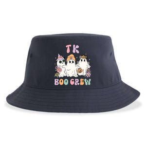 TK Boo Crew Retro Groovy Halloween Floral Ghost TK Teacher Sustainable Bucket Hat