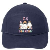 TK Boo Crew Retro Groovy Halloween Floral Ghost TK Teacher 7-Panel Snapback Hat