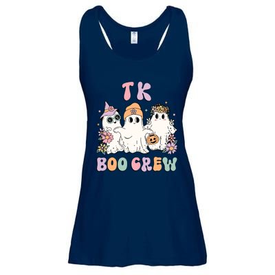 TK Boo Crew Retro Groovy Halloween Floral Ghost TK Teacher Ladies Essential Flowy Tank