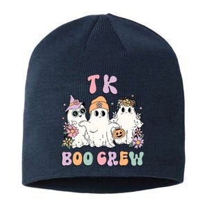 TK Boo Crew Retro Groovy Halloween Floral Ghost TK Teacher Sustainable Beanie