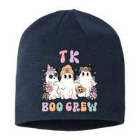 TK Boo Crew Retro Groovy Halloween Floral Ghost TK Teacher Sustainable Beanie