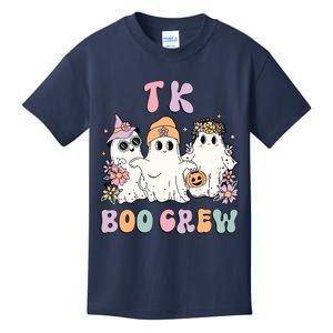 TK Boo Crew Retro Groovy Halloween Floral Ghost TK Teacher Kids T-Shirt