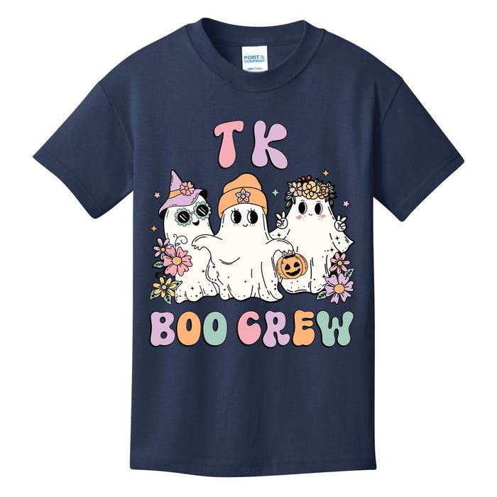 TK Boo Crew Retro Groovy Halloween Floral Ghost TK Teacher Kids T-Shirt