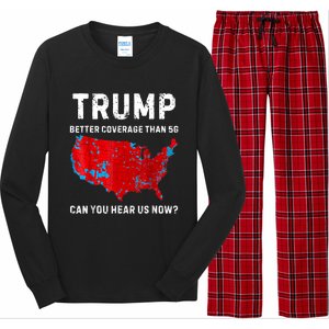 Trump Better Coverage Than 5g Can You Hear Us Now Retro Long Sleeve Pajama Set