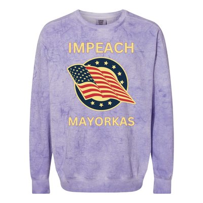 Texas Border Crisis Impeach Mayorkas Colorblast Crewneck Sweatshirt