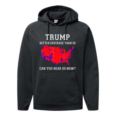 Trump Better Coverage Than 5g Can You Hear Us Now Election Map Performance Fleece Hoodie