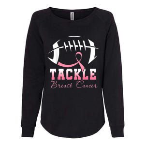 Tackle Breast Cancer Awareness Football Pink Ribbon Womens California Wash Sweatshirt