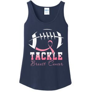 Tackle Breast Cancer Awareness Football Pink Ribbon Ladies Essential Tank