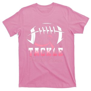 Tackle Breast Cancer Awareness Football Pink Ribbon T-Shirt