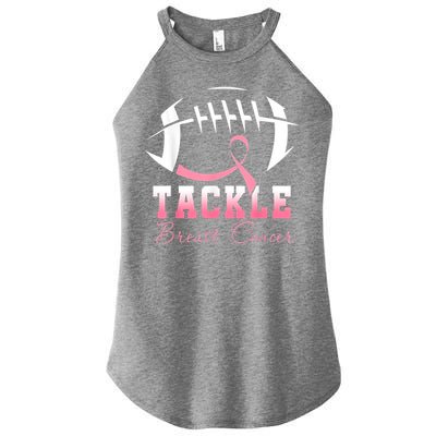 Tackle Breast Cancer Awareness Football Pink Ribbon Women's Perfect Tri Rocker Tank