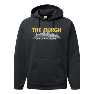 The Burgh City of Champions Retro Pittsburgh Performance Fleece Hoodie